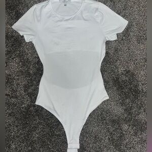 White bodysuit with back cutout